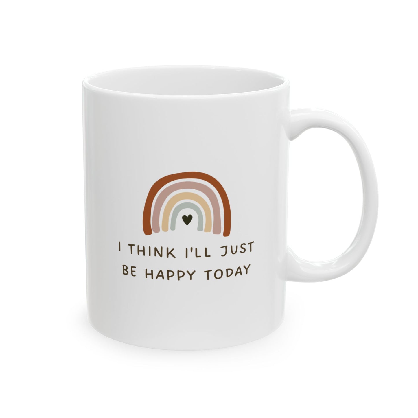 Inspirational Ceramic Mug - 'I Think I'll Just Be Myself Today' - Perfect Gift for Self-Care & Motivation