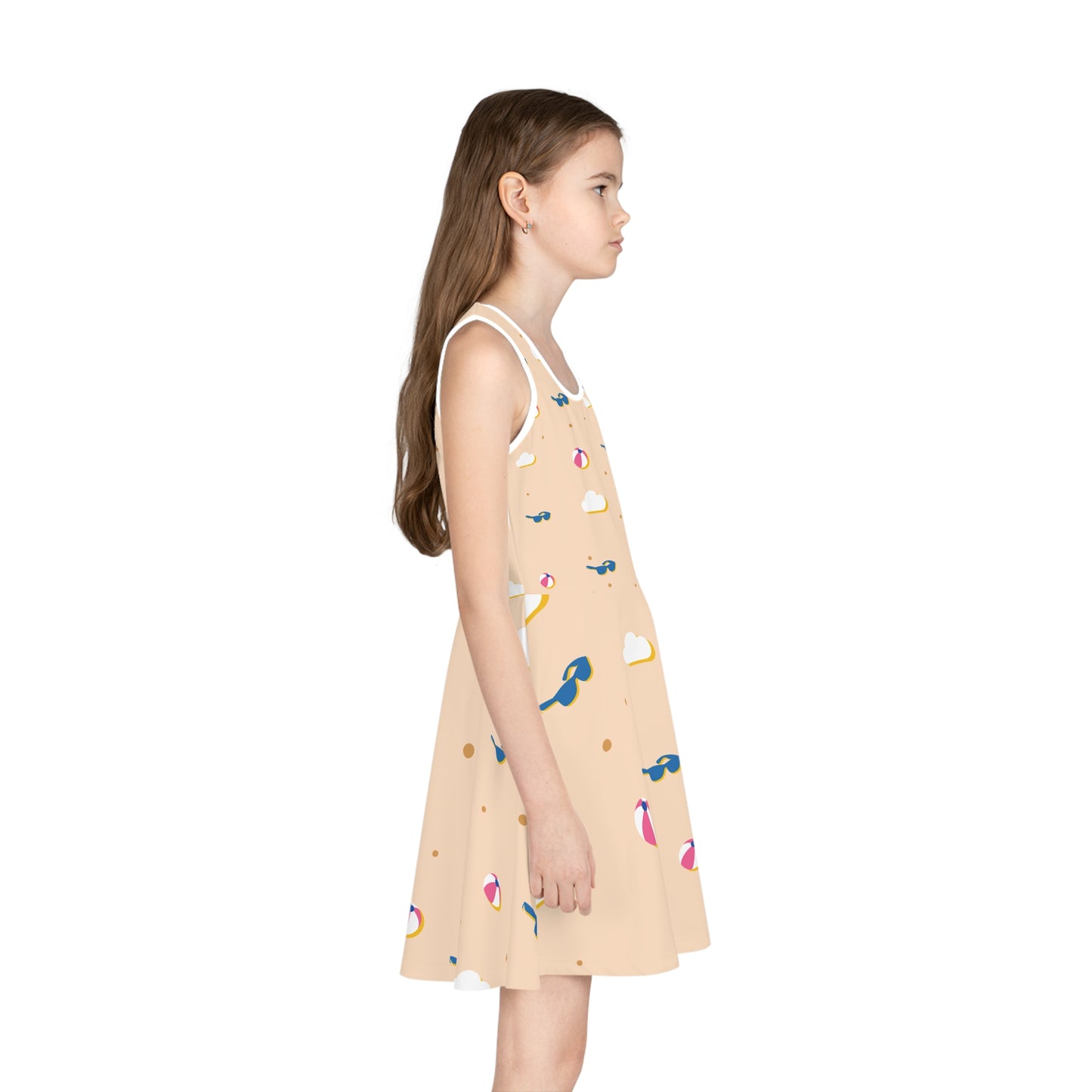Multicolored Girls' Sleeveless Sundress (AOP)
