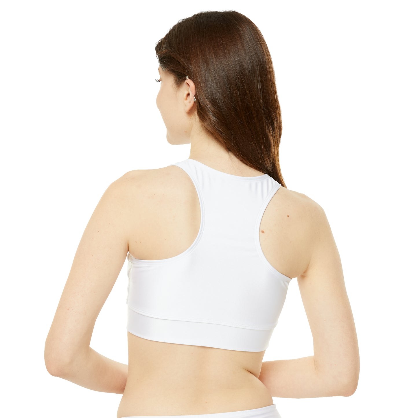 Believe In Yourself High Neck Crop Bikini Top (AOP)
