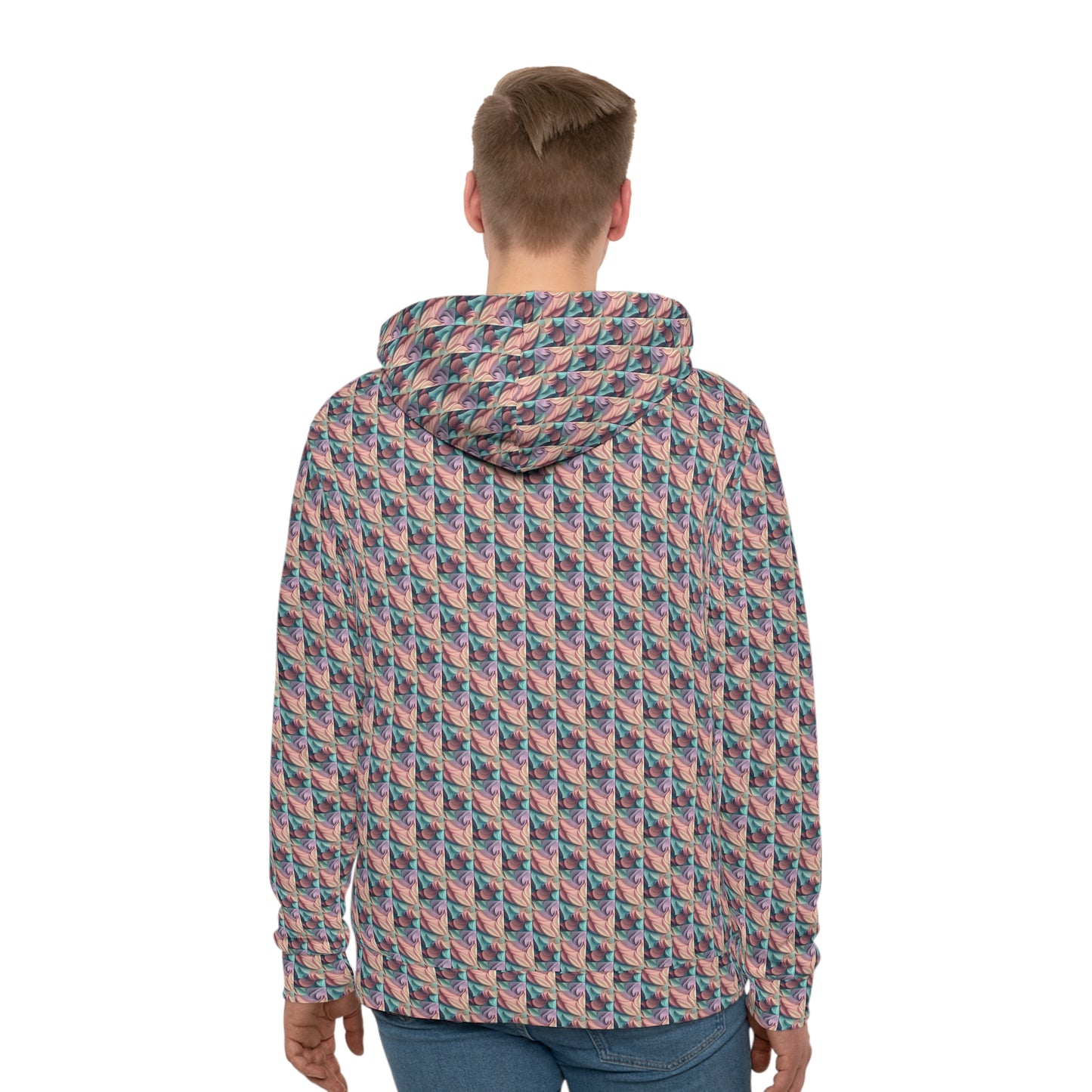 Multicolored white strand Men's Hoodie (AOP)