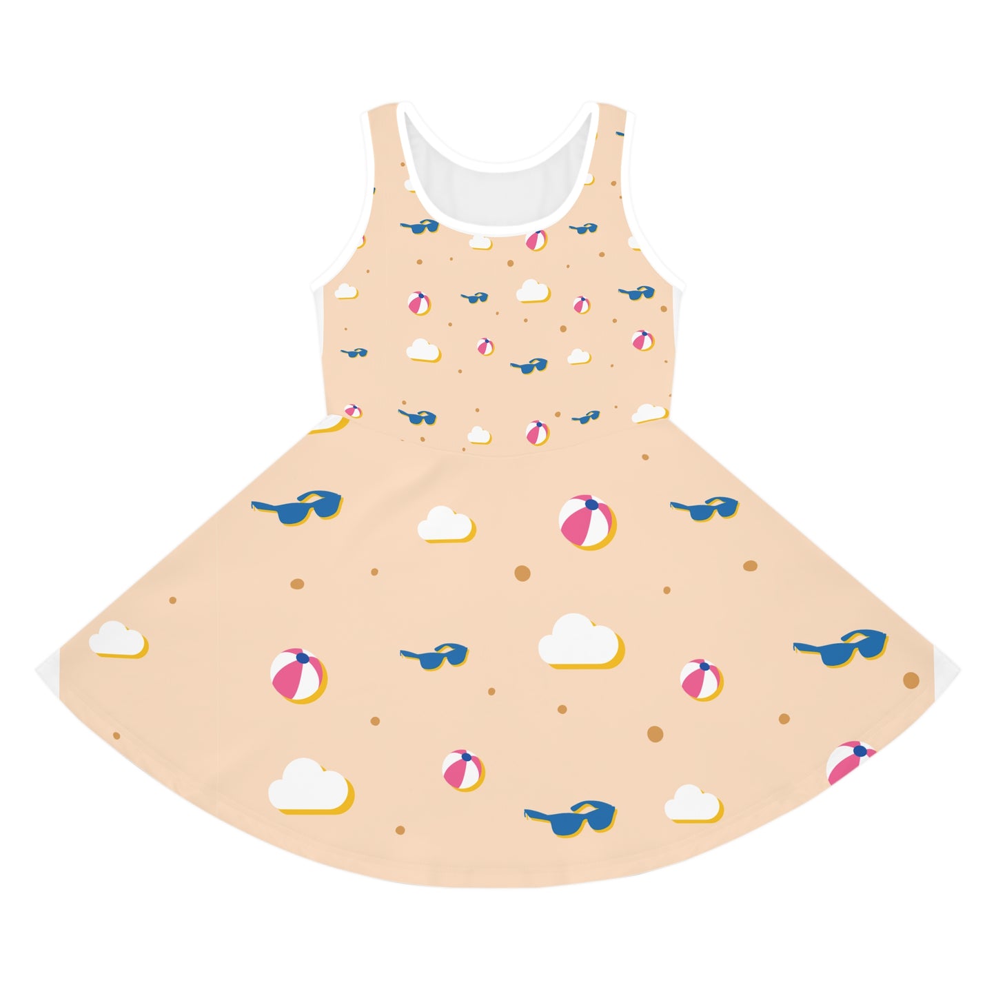 Multicolored Girls' Sleeveless Sundress (AOP)