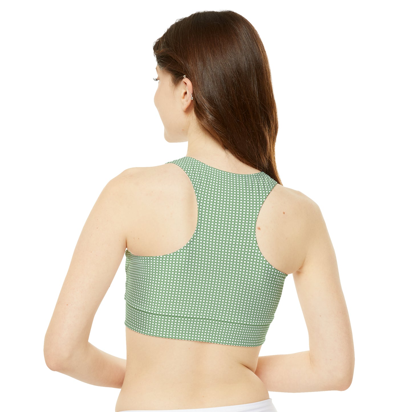 Multicolored High Neck Crop Bikini Top (AOP)