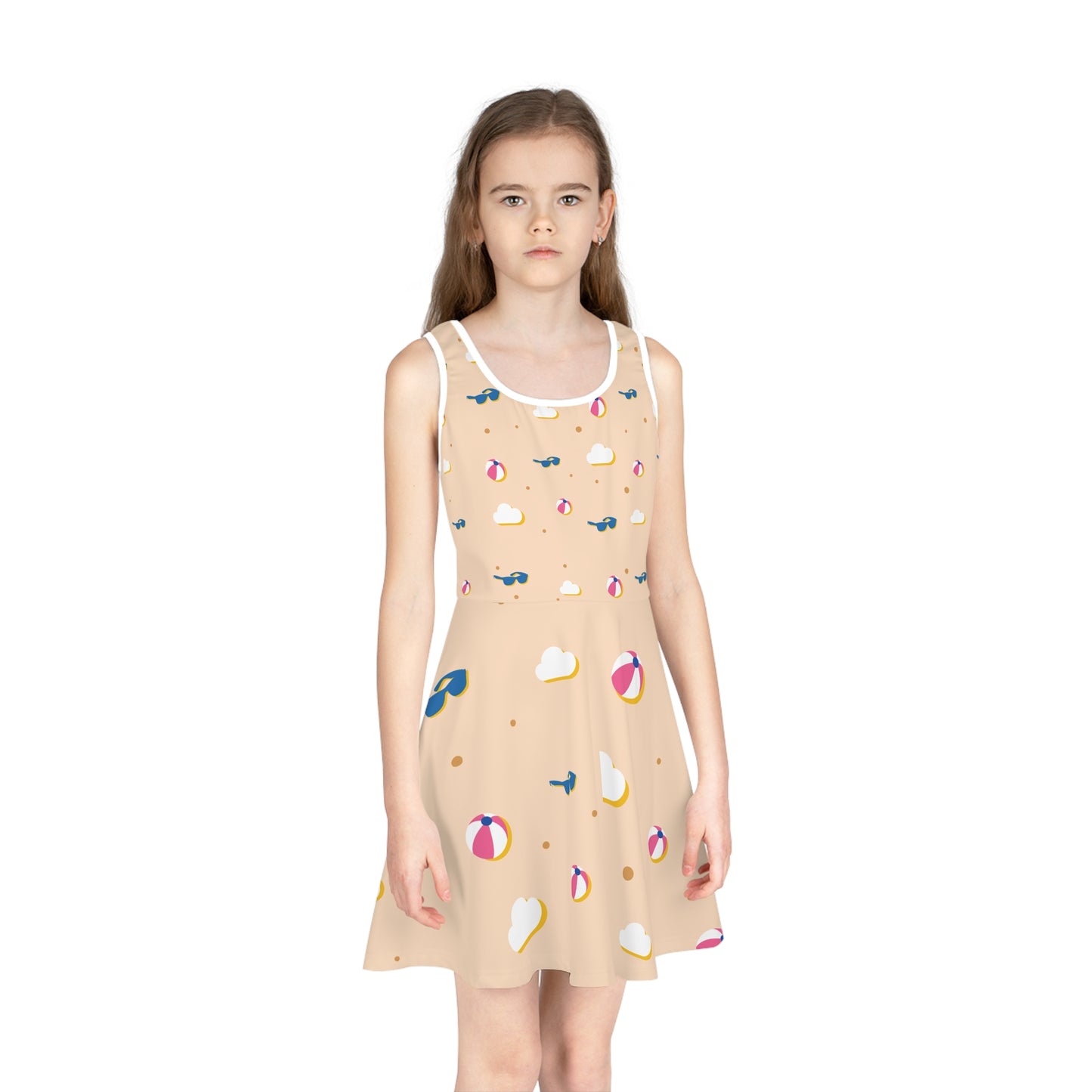 Multicolored Girls' Sleeveless Sundress (AOP)