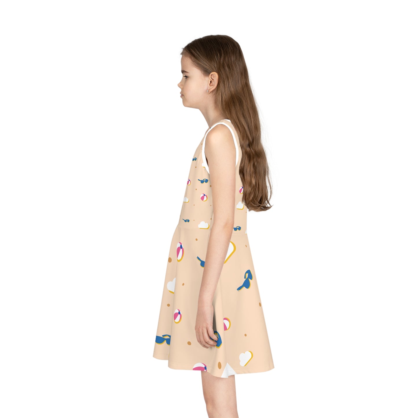 Multicolored Girls' Sleeveless Sundress (AOP)