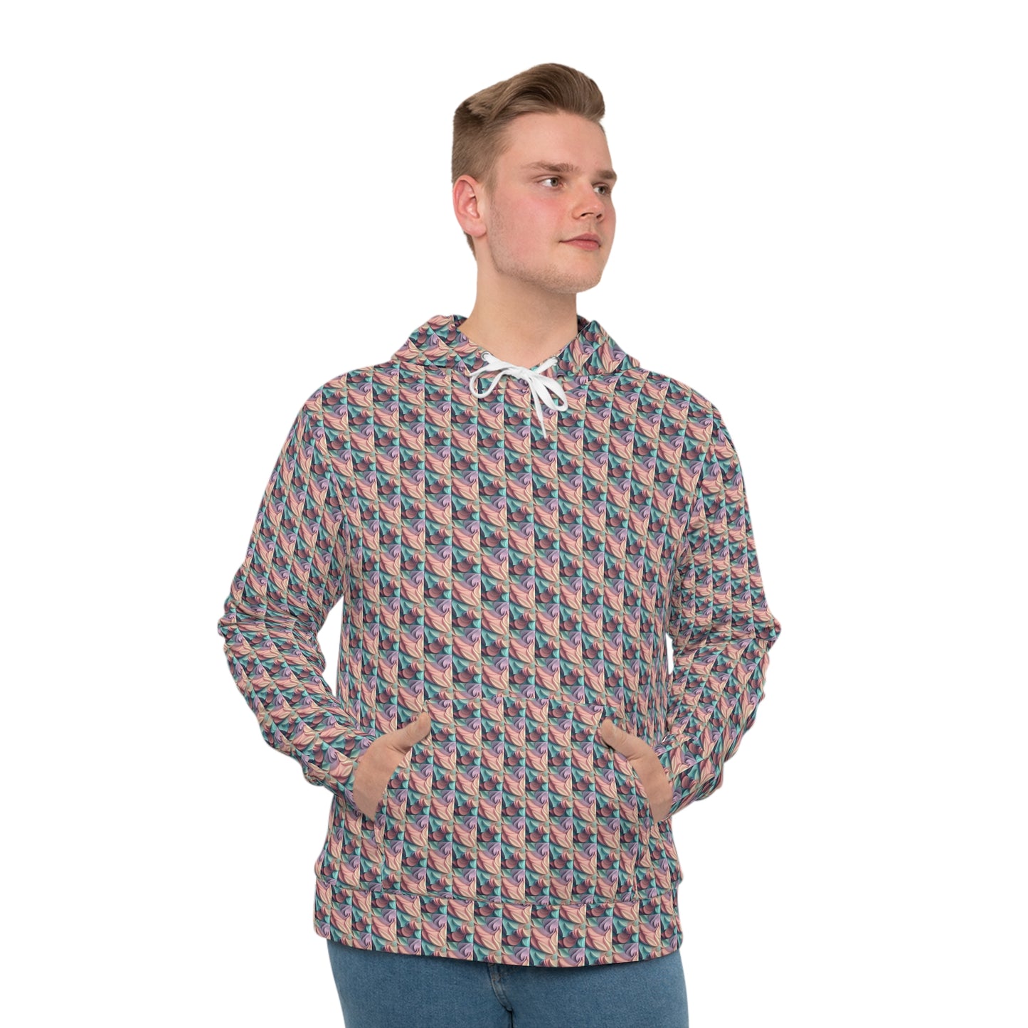 Multicolored white strand Men's Hoodie (AOP)