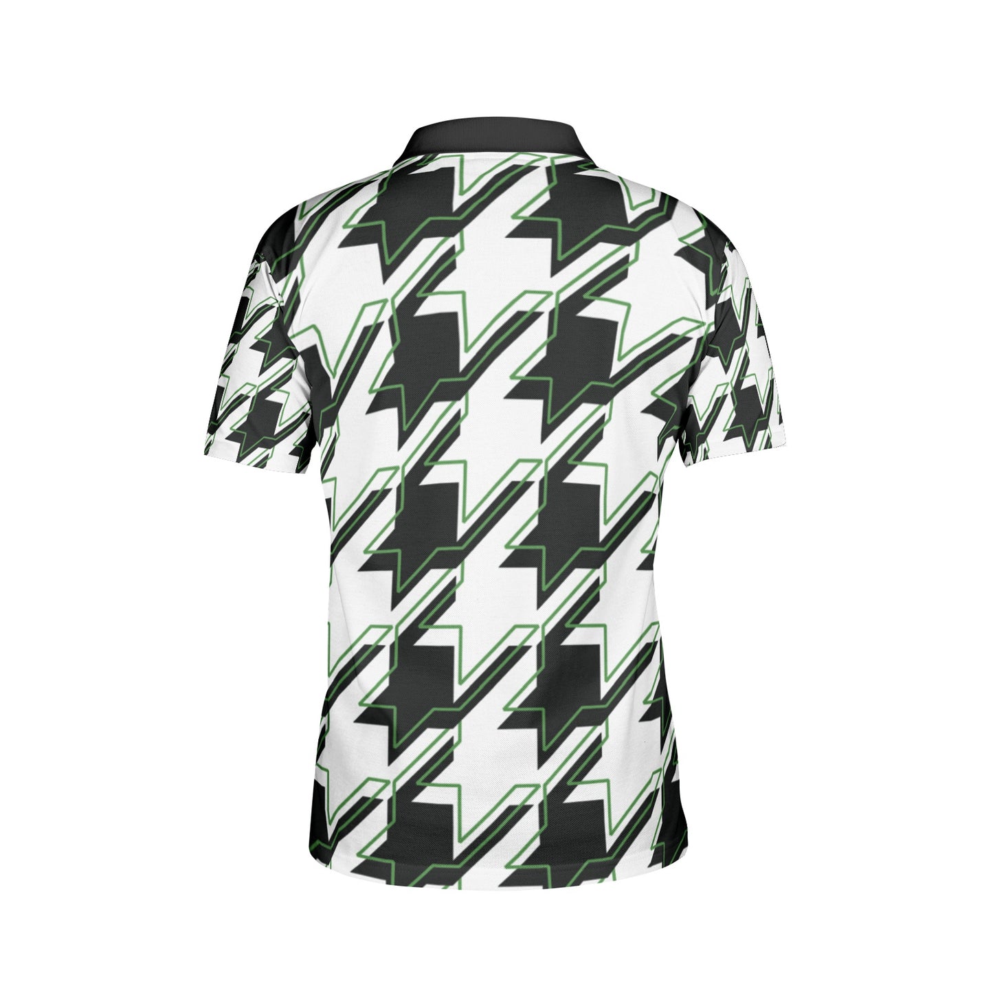 White And Black Men's All-Over Print Polo Shirts