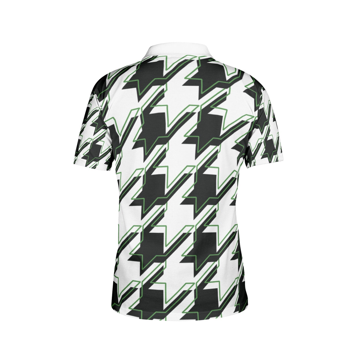 White And Black Men's All-Over Print Polo Shirts