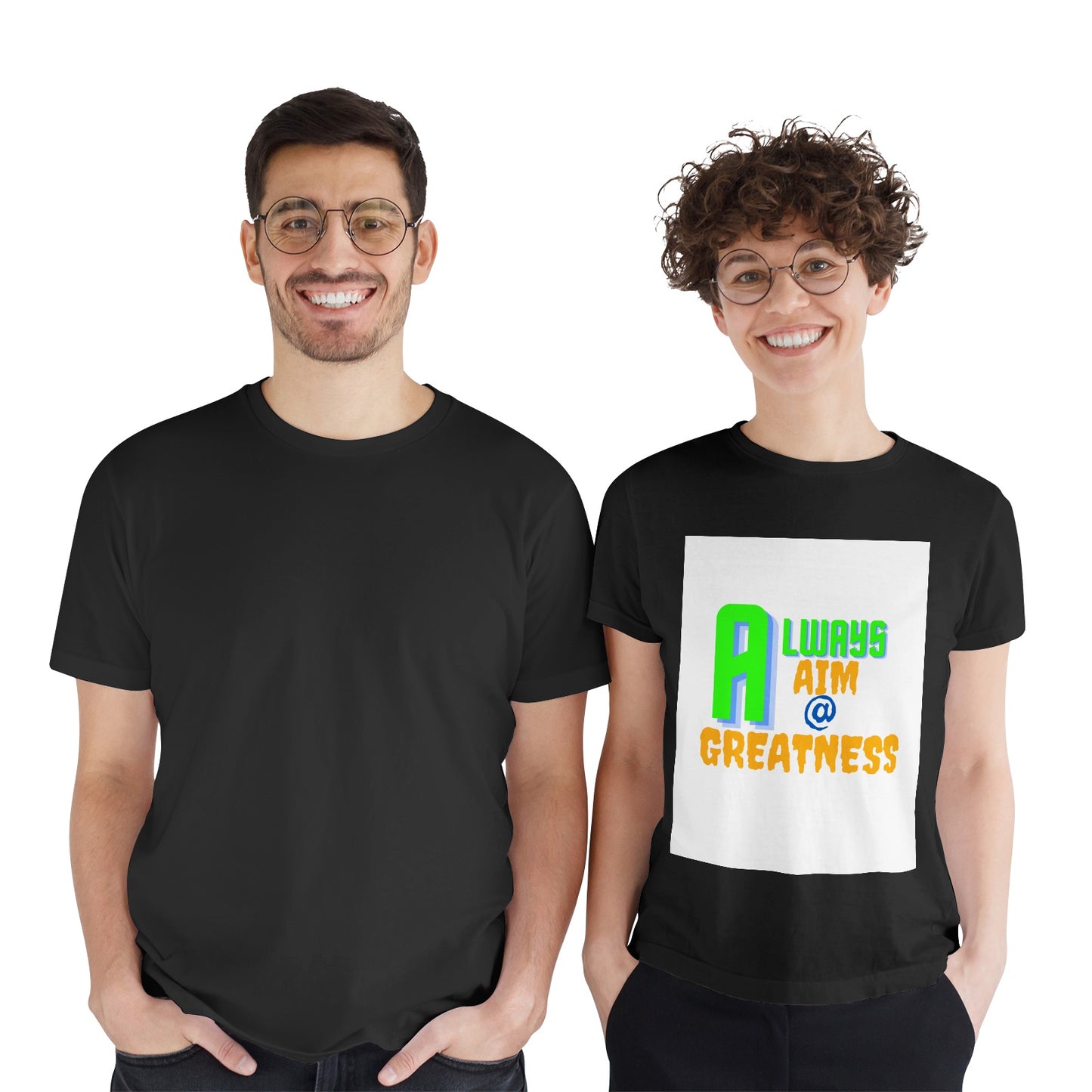 Always Aim At Greatness Couple's Pima Cotton Jersey Short Sleeve T-shirt