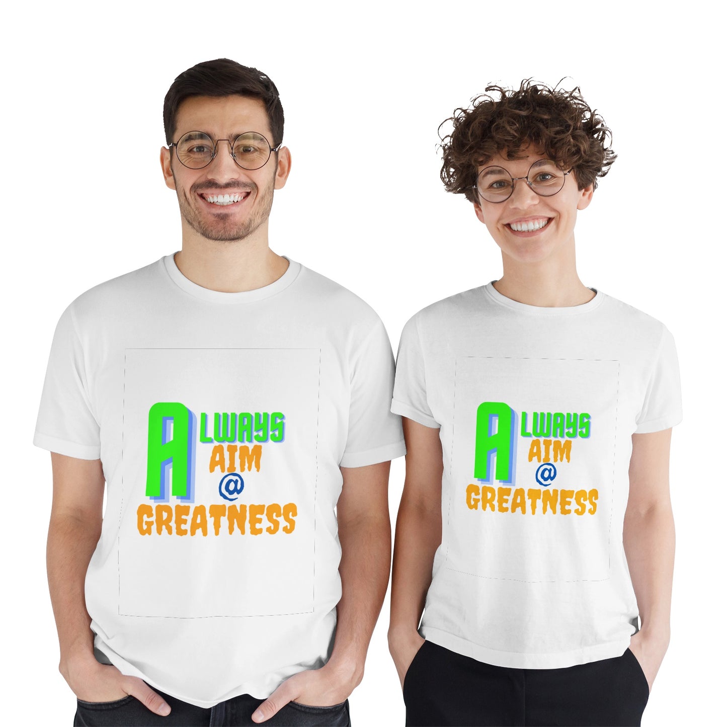 Always Aim At Greatness Couple's Pima Cotton Jersey Short Sleeve T-shirt