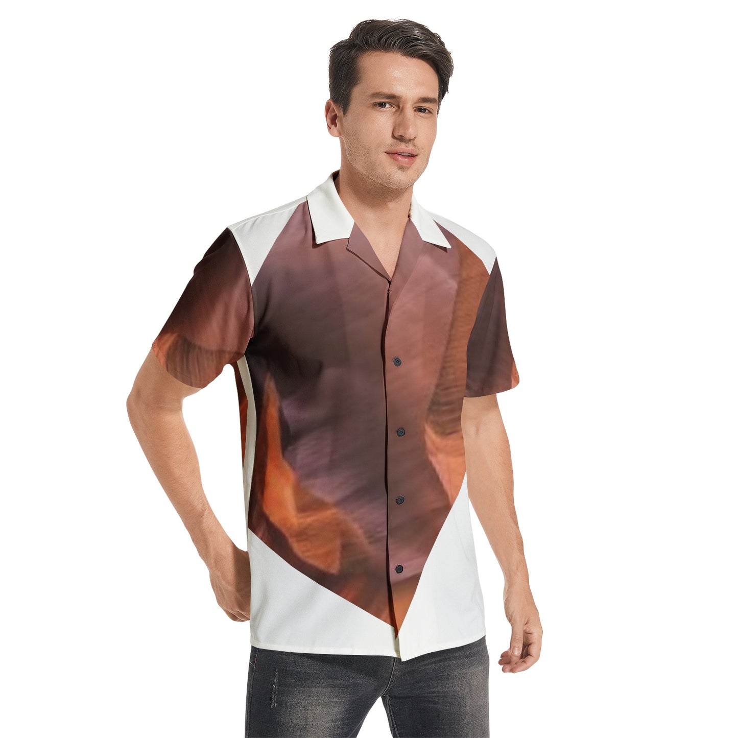 Multicolored Men's All-over print Short Sleeve Shirts
