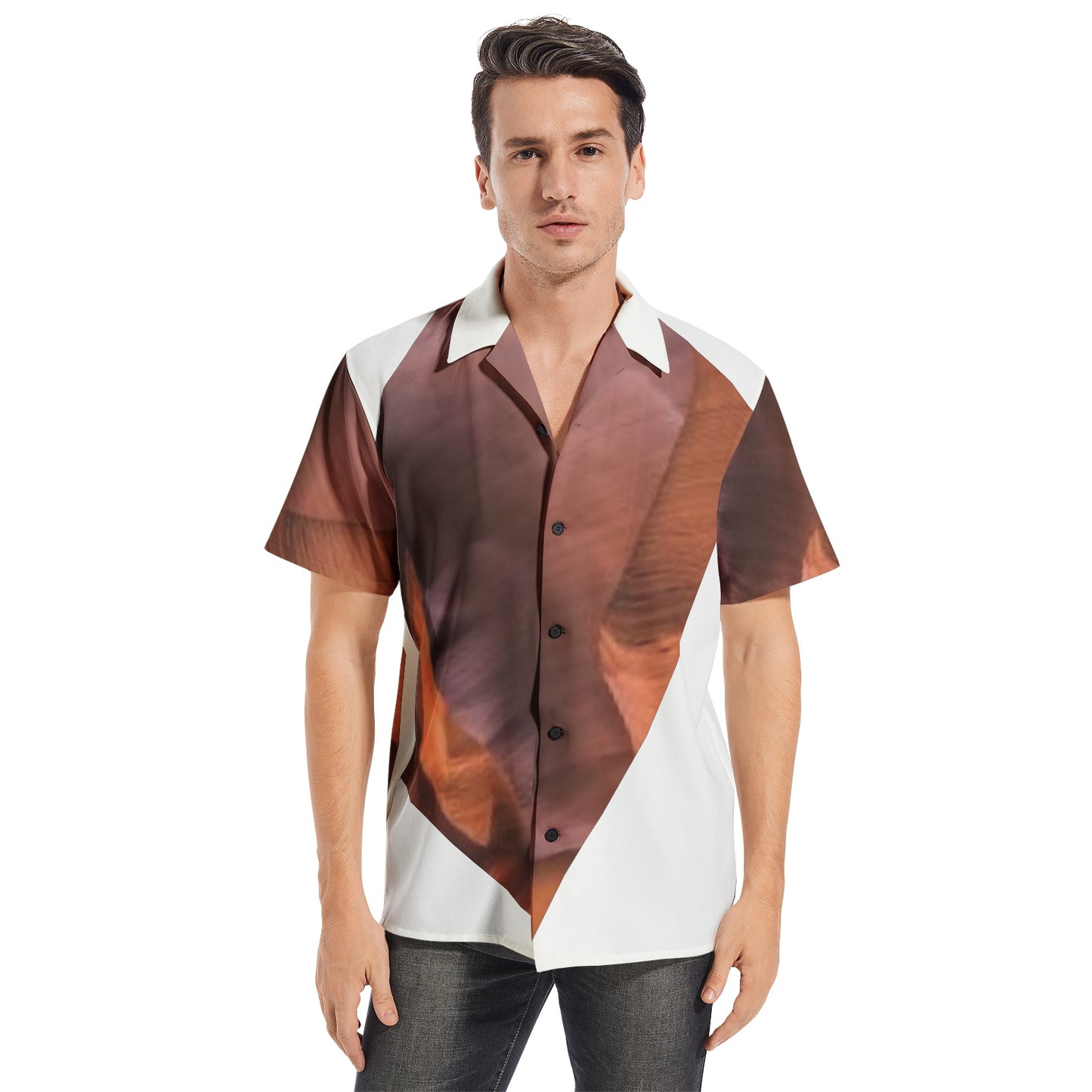 Multicolored Men's All-over print Short Sleeve Shirts
