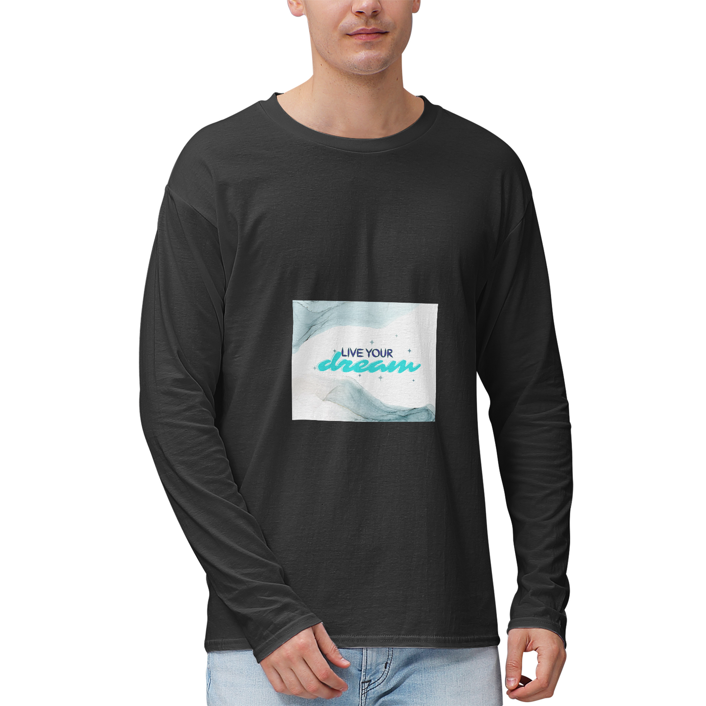 Live Your Dream Men's 100% Highweight Cotton Long Sleeve Shirts