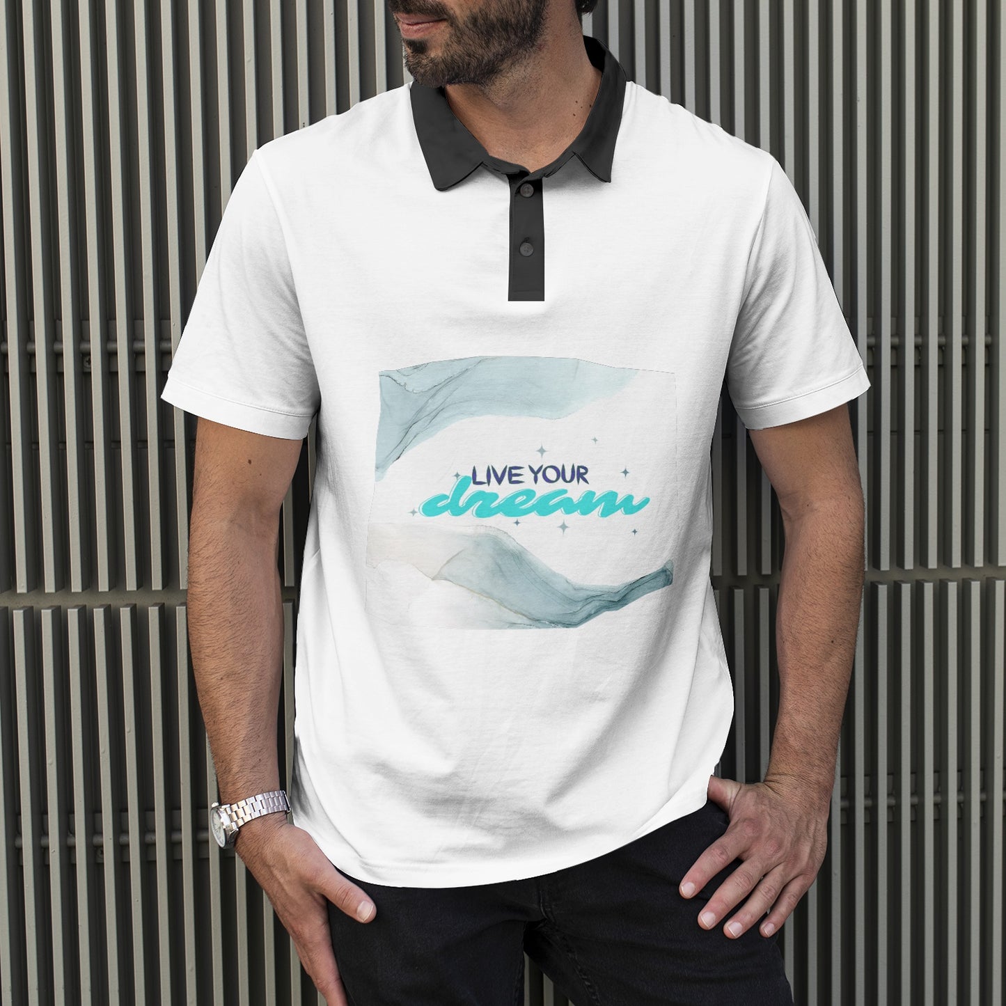 Live Your Dream Men's All-Over Print Polo Shirts