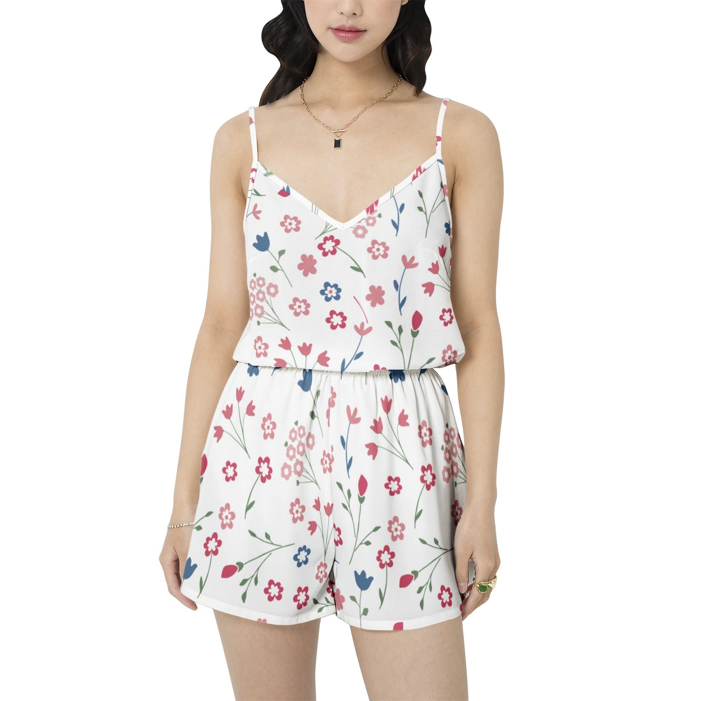 Multicolored Cami Top and Short Pajama Set