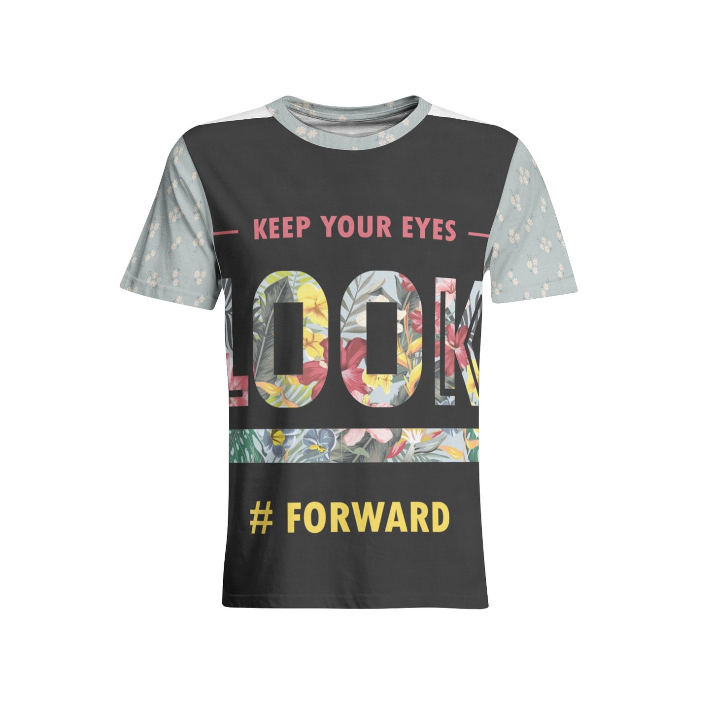 100K Multicolored Men's All-Over Print Crew Neck T-shirts