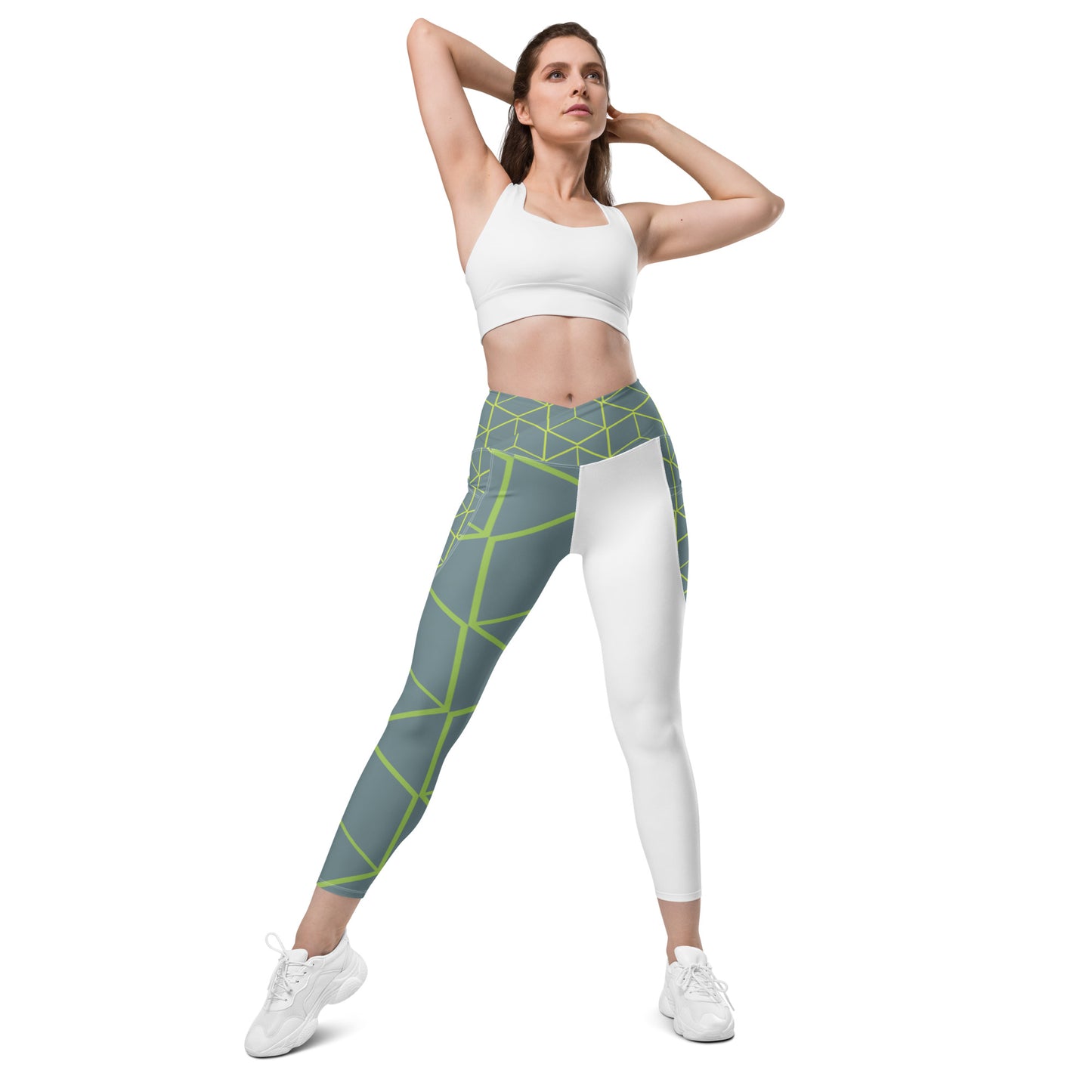 Multicolored Crossover leggings with pockets