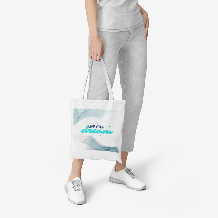 Live Your Dream Heavy Duty and Strong Natural Canvas Tote Bags