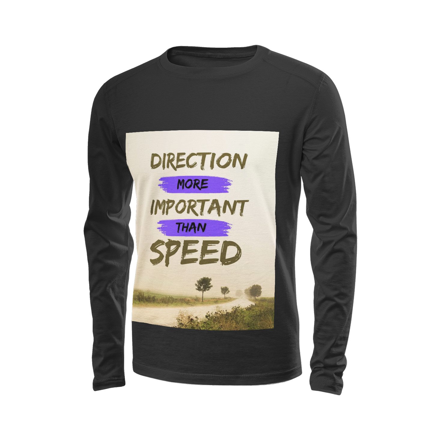 Direction More Important Than Speed Men's 100% Highweight Cotton Long Sleeve Shirts