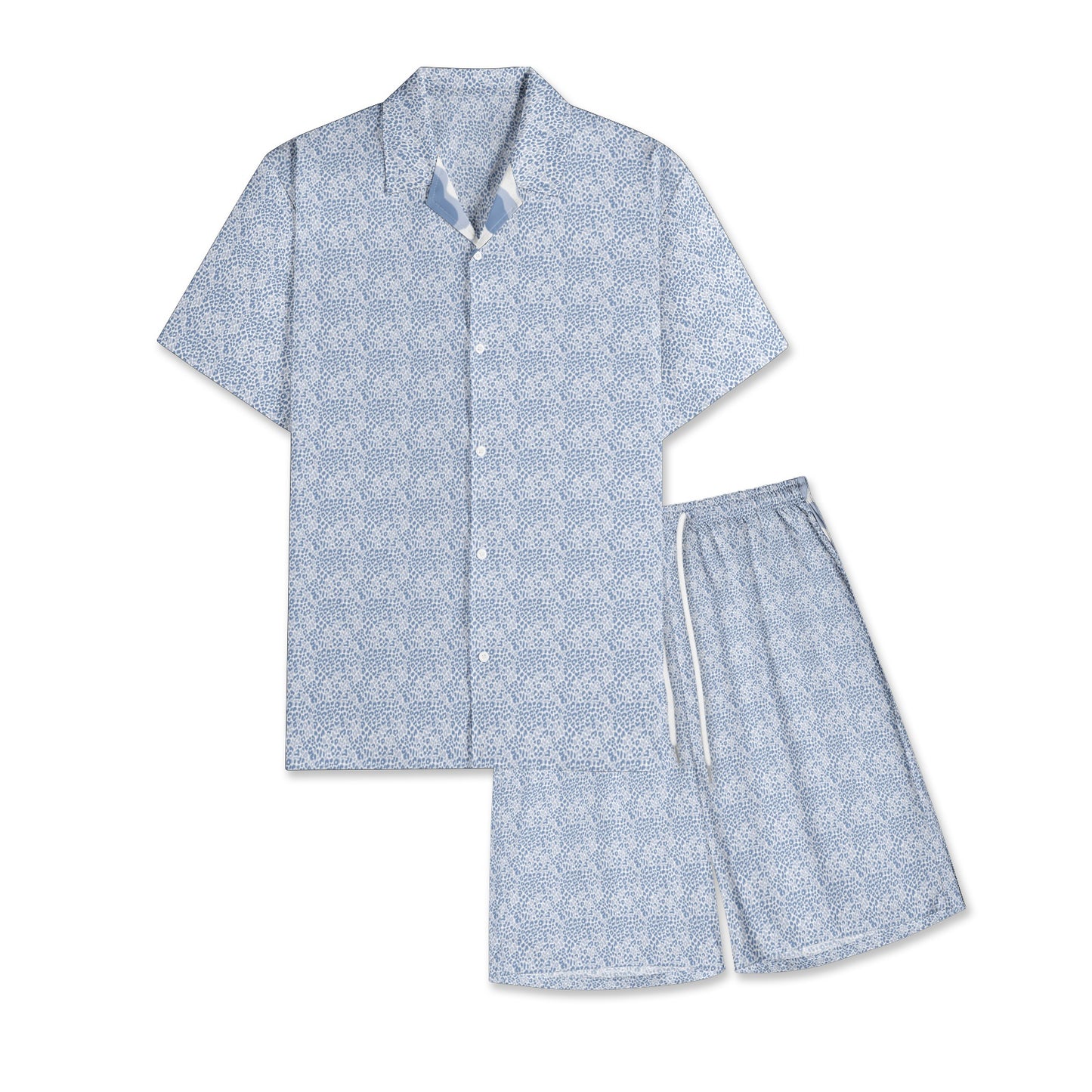 Blue sea Men's All-Over-Print Hawiian Shirt Sets