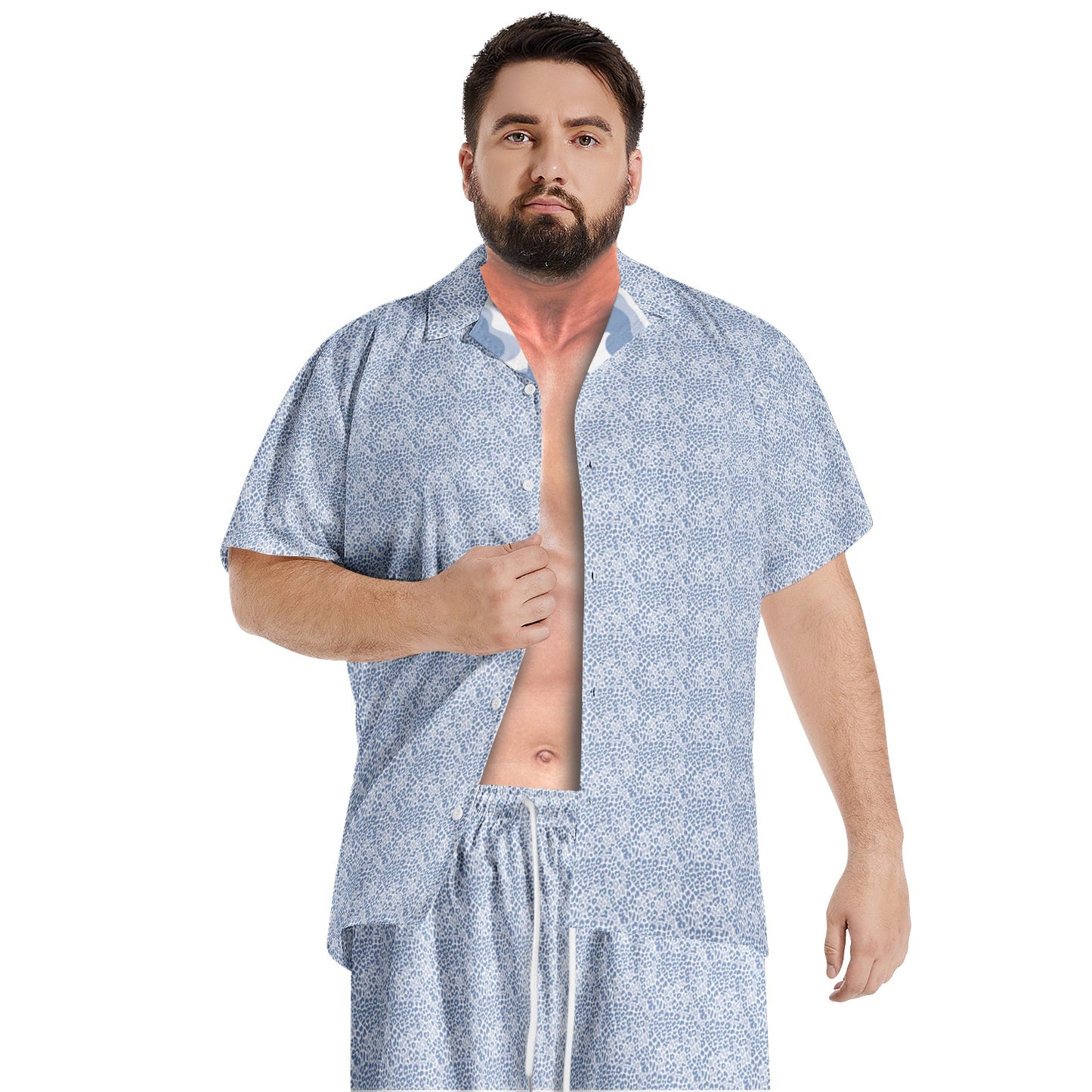 Blue sea Men's All-Over-Print Hawiian Shirt Sets