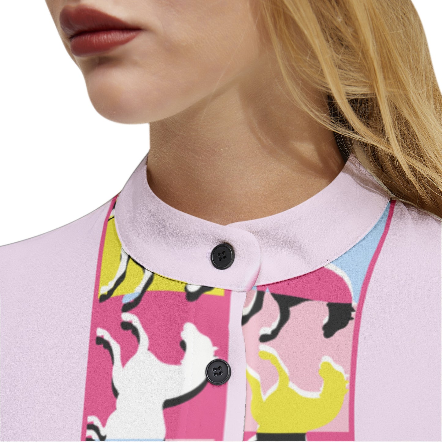 Horse Long Sleeve Button Up Casual Shirt Top