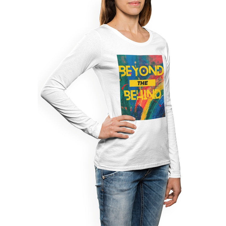 Women's Crew Neck White Long sleeve T-shirt