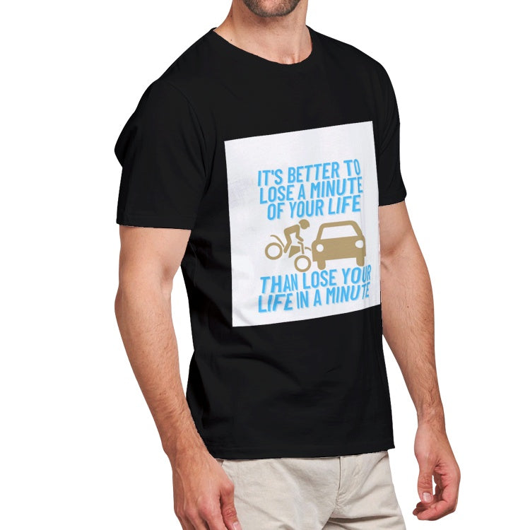 Black colored Men's Heavy Cotton Adult T-Shirt