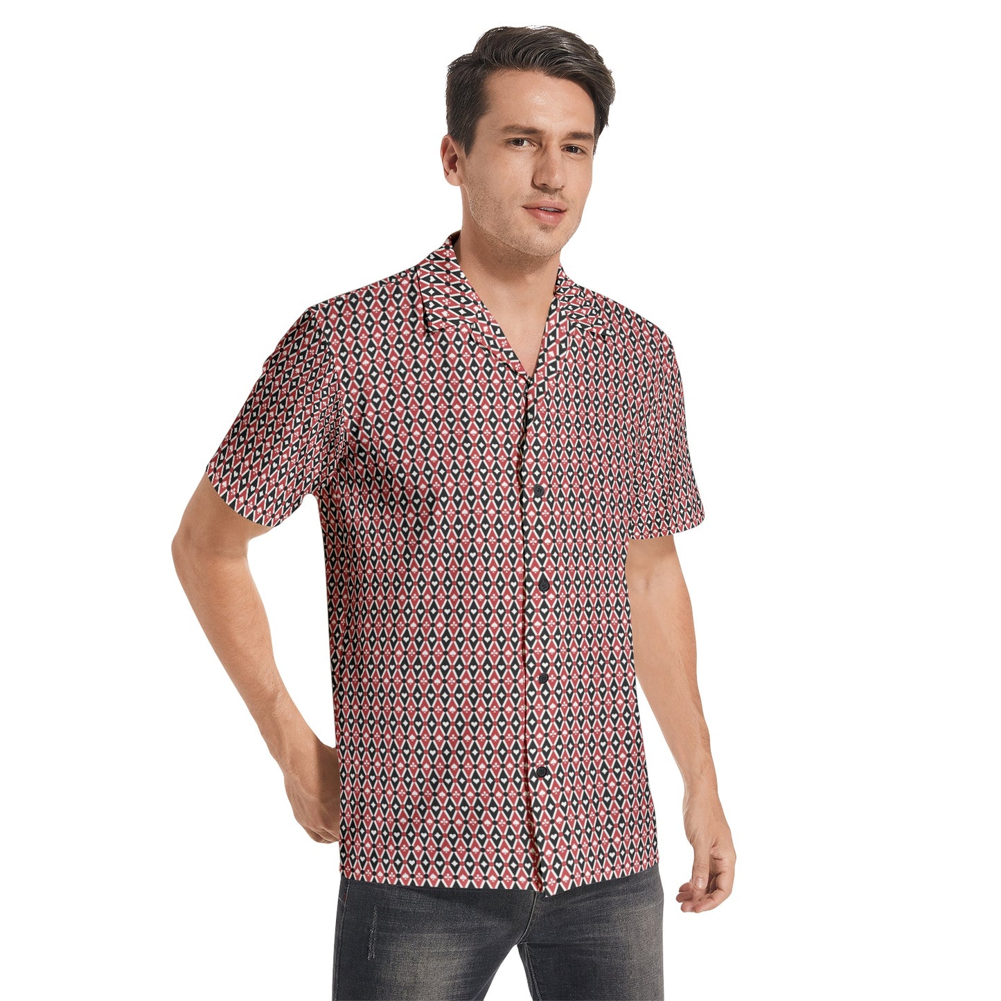 Reddish Blue Men's All-over print Short Sleeve Shirts