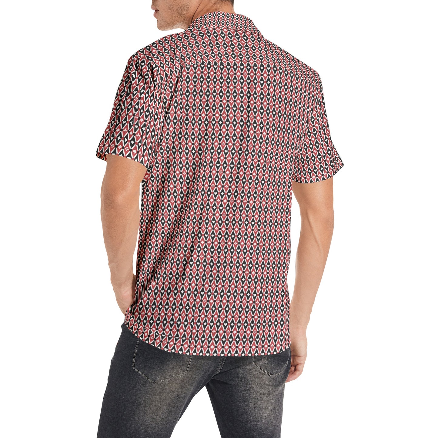 Reddish Blue Men's All-over print Short Sleeve Shirts