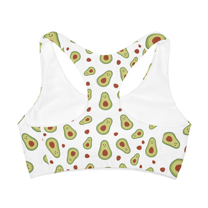 Multicolored Girls' Double Lined Seamless Sports Bra (AOP)