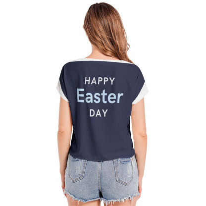 Easter Batwing Sleeve V-Neck Top