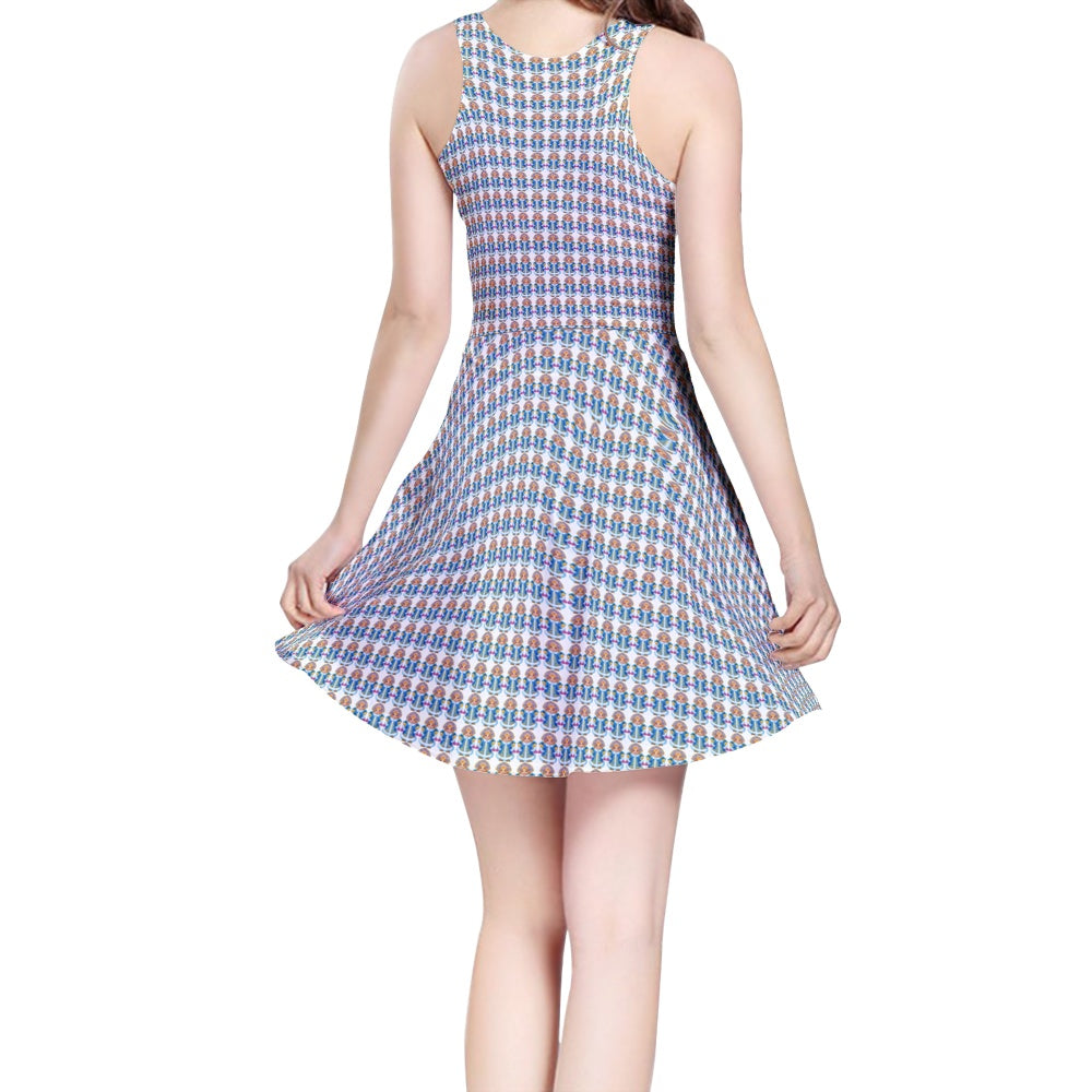 Women's Sleeveless Multi-colored Casual Flared Dress
