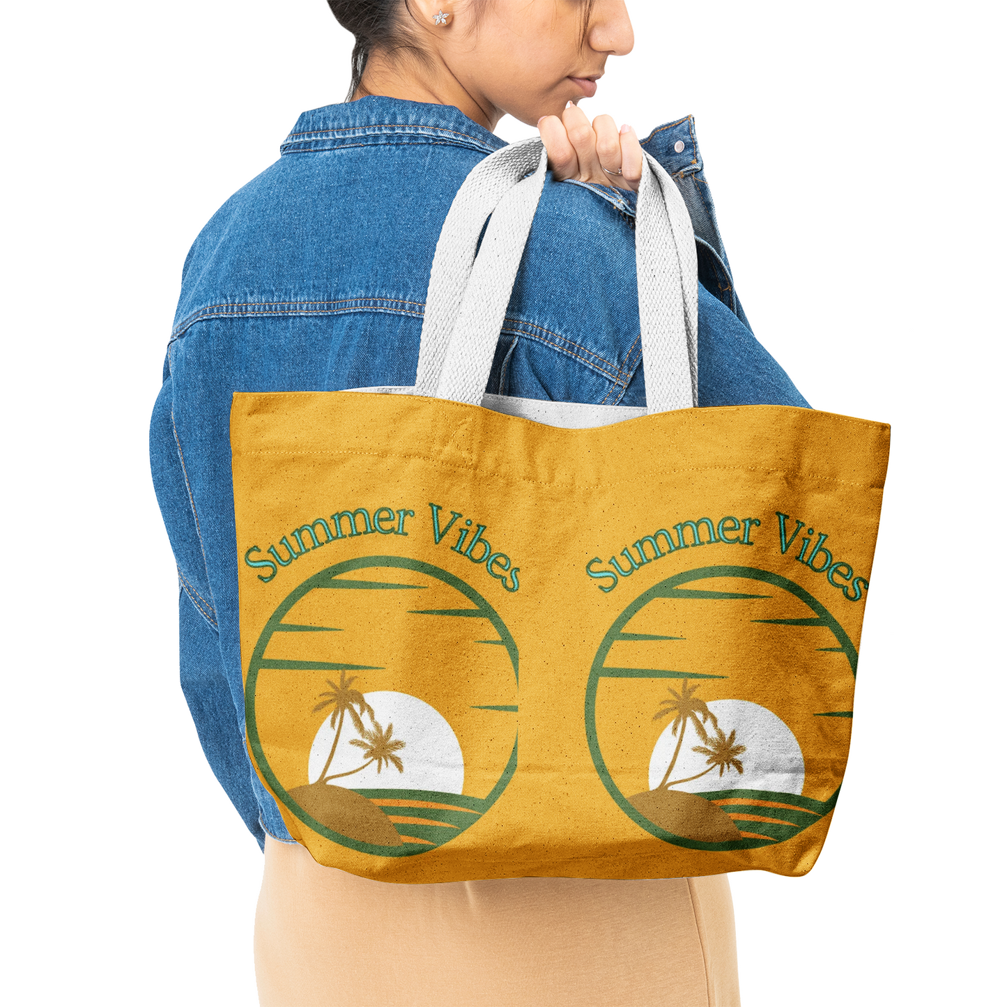 Multicolored Heavy Duty and Strong Natural Canvas Tote Bags
