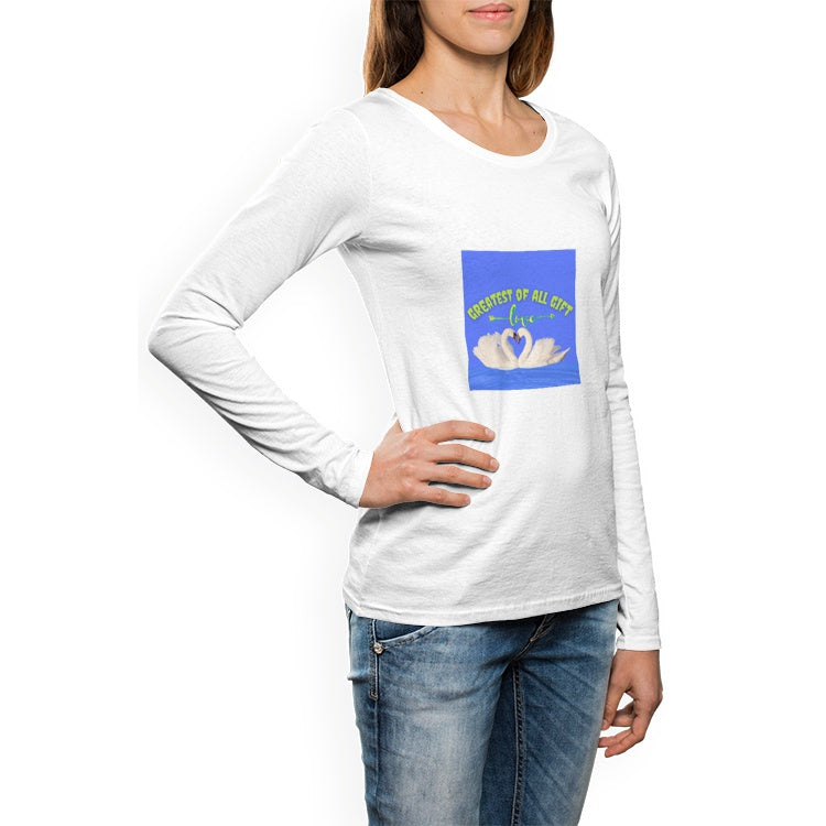 Women's Crew Neck Love Long sleeve T-shirt