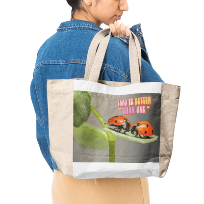 Two Are Better Than One Heavy Duty and Strong Natural Canvas Tote Bags