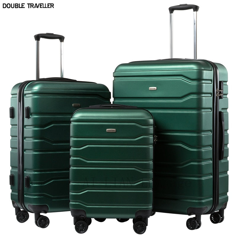 Rolling luggage set travel suitcase on wheels