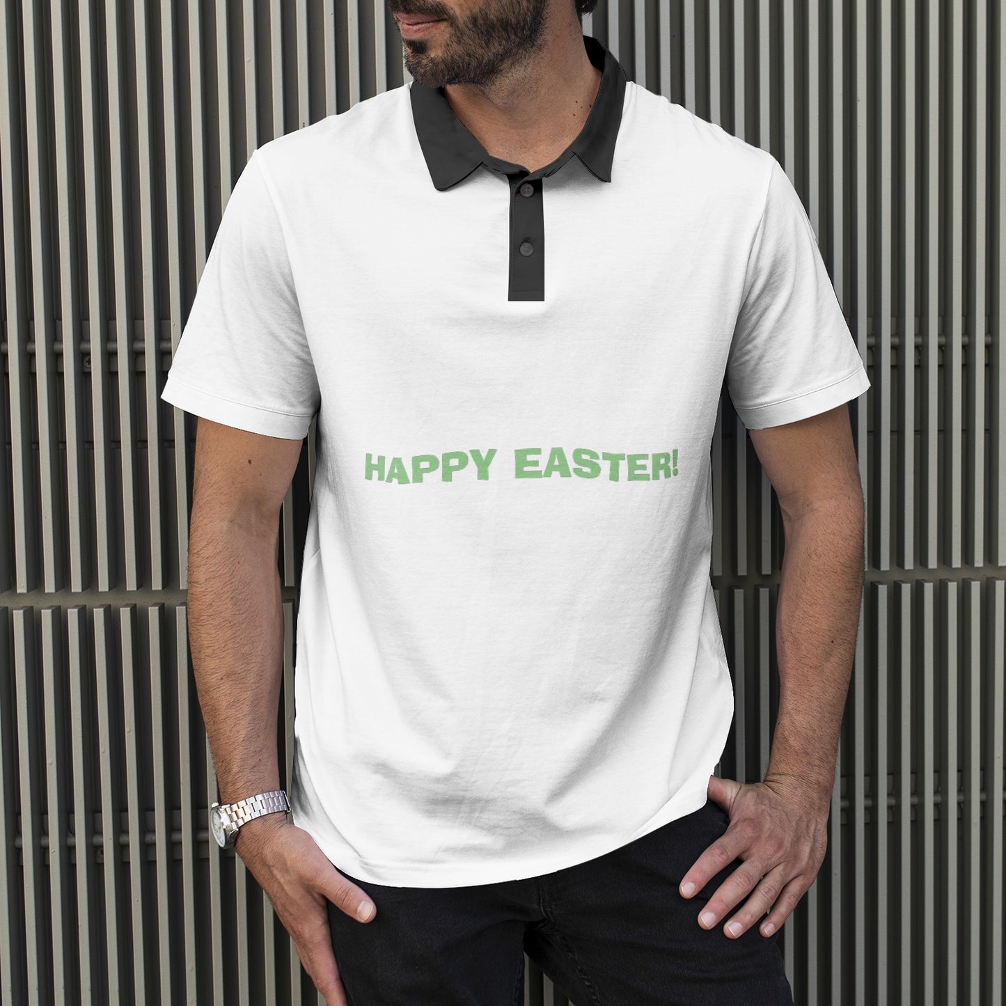 Happy Easter Men's All-Over Print Polo Shirts