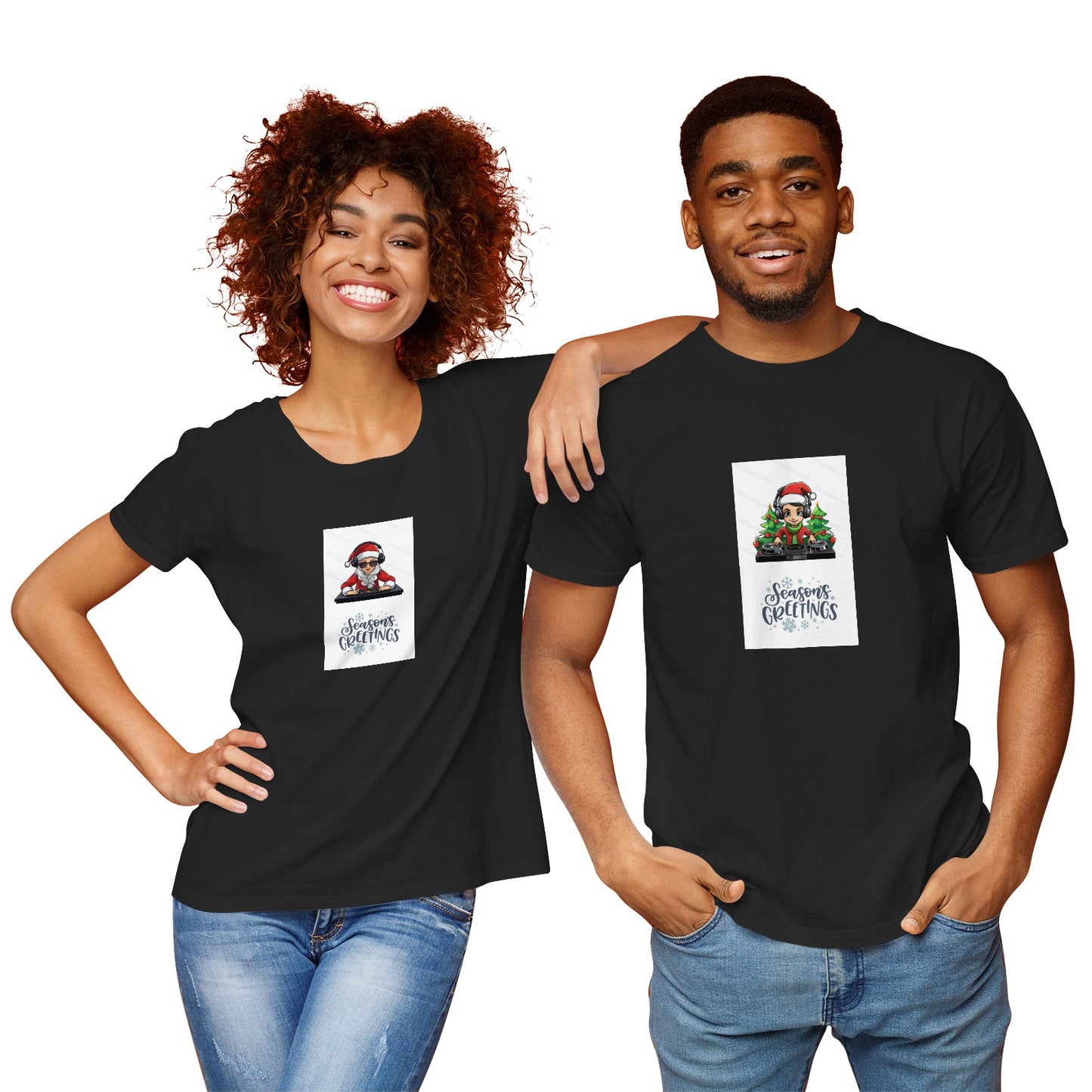 Christmas Couple's Pima Cotton Jersey Short Sleeve Tshirt