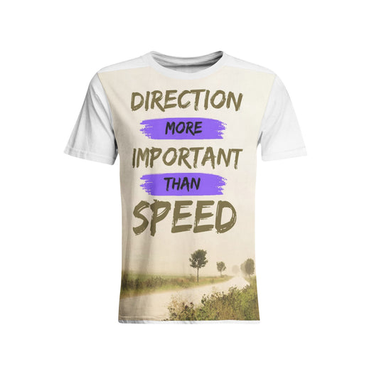 Direction More Important Than Speed Men's All-Over Print Crew Neck T-shirts