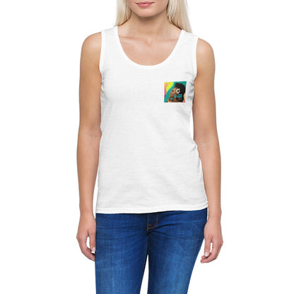Women’s Stretch Wide Shoulder Straps Neckline Tank Top