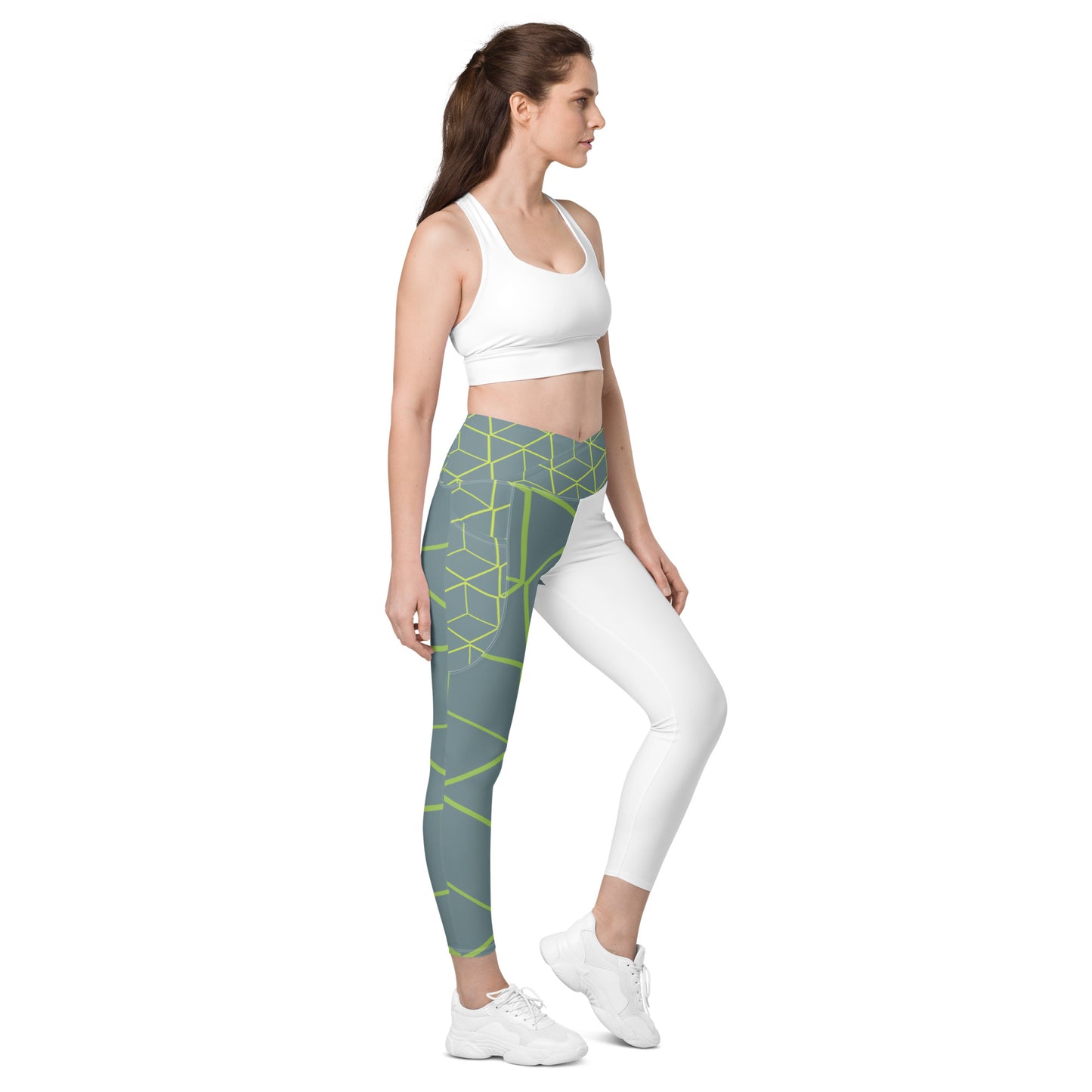 Multicolored Crossover leggings with pockets