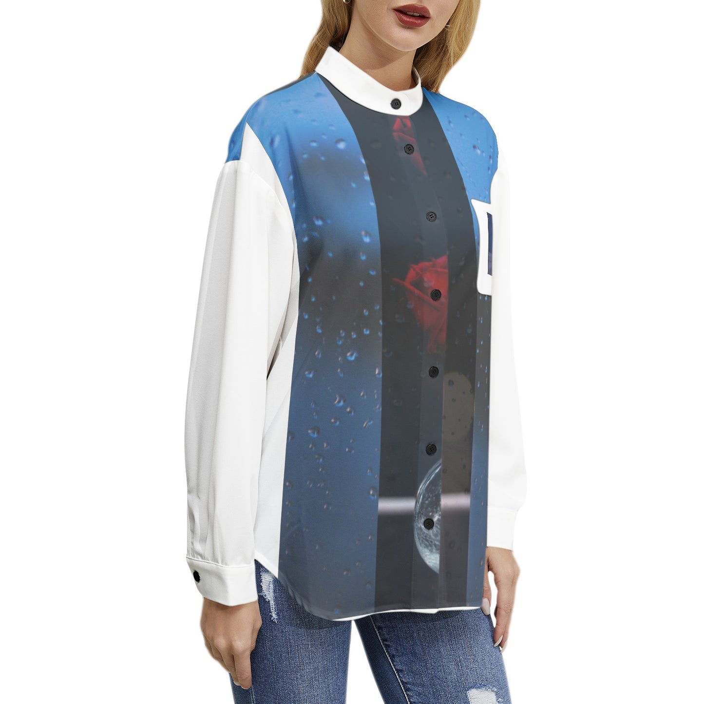 Multicolored Long Sleeve Button Up Casual Shirt Top