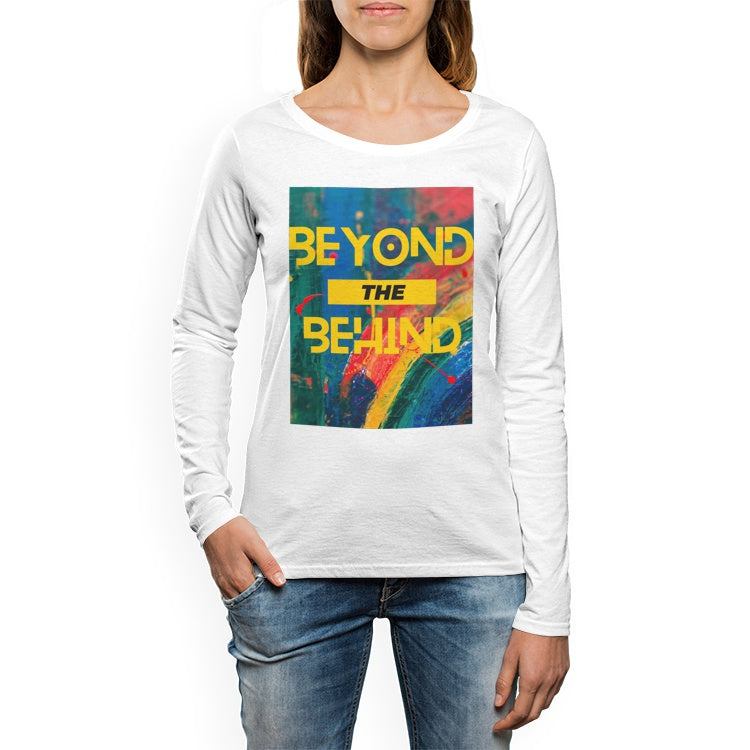 Women's Crew Neck White Long sleeve T-shirt